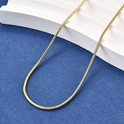 Настоящее золото 18K 1мм латунные круглые ожерелья-змейки, без свинца и без кадмия, долговечный, стойки покрытие, реальный 18 k позолоченный, 17.72 дюйм (45 см)