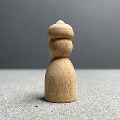 Hat Незаконченные деревянные куклы, куклы-колышки для рисования детей, шляпа, 2.9x6.9 см