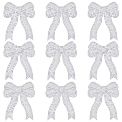 Серый Вышивка на ткани, сетка на нашивках, термоклей, аксессуары для костюма, аппликация, бантом, серые, 130x105x1.5 мм