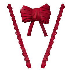 Rouge Soies satins ruban, pour accessoires de vêtement, décoration de cadeaux, rouge, 1~1-1/8 pouces (25~30 mm)