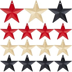 (52) Непрозрачная лаванда 30 шт 3 цвета железные подвески, звезда очарование, разноцветные, 60x61.5x5.5 мм, отверстие : 1 мм, 10 шт / цвет