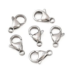 Нержавеющая Сталь Цвет Устойчивы к потускнению 304 застежки-клешни из нержавеющей стали, застежки на спусковой крючок, ручная полировка, цвет нержавеющей стали, 16x10.5x4.7 мм, отверстие : 2.2 мм