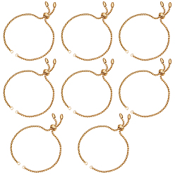 Золотой 8шт. регулируемые 304 слайдер из нержавеющей стали браслеты изготовление, Боло браслеты, подходит для соединительных шармов, золотые, длина одной цепи: около 11 см