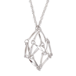 Нержавеющая Сталь Цвет 304 Нержавеющая сталь пустой макраме мешочек кулон сингапурская цепочка ожерелье изготовление, цвет нержавеющей стали, 19.92 дюйм (50.6 см)