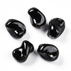 Черный Фарфоровые бусины ручной работы, фантазии античного стекла фарфора, самородки, чёрные, 20~21x16~17x14~15 мм, отверстие : 2.5~3.5 мм