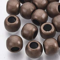 Красная Медь Ccb пластиковые европейские бусины, бусины с большим отверстием, рондель, Красная медь, 10x8 мм, Отверстие : 4.5 мм , около 1400 шт / 500 г