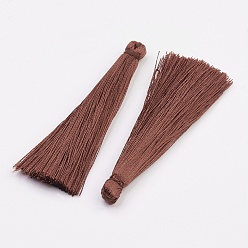 Сиена Нейлоновые кисточки большие подвески, цвет охры, 65x5~6 мм