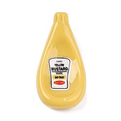 Золотистый Непрозрачная смола декодирует кабошоны, бутылка соуса, золотые, 44~45x22.5~23x12~15 мм