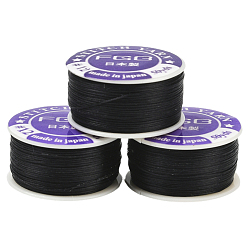 Черный 3 рулоны нейлоновых нитей со специальным покрытием для бисера, чёрные, 0.1 мм, о 50 ярдов / крен