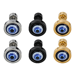 (52) Непрозрачная лаванда 6шт 3 цвета серьги-гвоздики из нержавеющей стали от сглаза для мужчин, cmолой, разноцветные, 8 мм, 2 шт / цвет