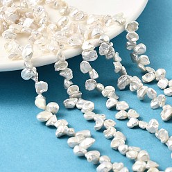Снежный Натуральный жемчуг в стиле барокко кеши, культивированный пресноводный жемчуг, самородки, Топ пробуренной, класс 8а++, снег, 6~9x4~6x3~4.5 мм, отверстие : 0.5 мм, около 100~102 шт / нитка, 15.08~15.28'' (38.3~38.8 см)