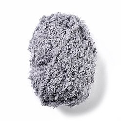 Gray Soft Faux Fur Yarn, Twisted Cord, Hand-woven, for Baby Coat, Vest, Scarf, Hat, Gray, 9~11x0.5mm, 38.28 yard(35m)/roll, 10rolls/bag