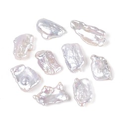 Морская Ракушка Натуральный жемчуг в стиле барокко кеши, зарождающаяся жемчужина, прямоугольные, Топ пробуренной, цвет морской раковины, 12.5~30x8.5~35x3~11 мм, отверстие : 0.5 мм