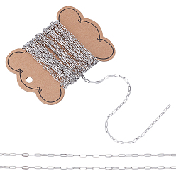 Нержавеющая Сталь Цвет 5m не тускнеют 304 тросовые цепи из нержавеющей стали, пайки, цвет нержавеющей стали, 6.5x3x0.5 мм