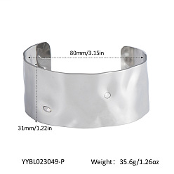 Нержавеющая Сталь Цвет Кованые 304 широкие браслеты из нержавеющей стали, браслеты-манжеты для женщин, цвет нержавеющей стали, внутренний диаметр: 3-1/8 дюйм (8 см)