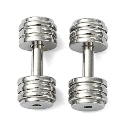 Нержавеющая Сталь Цвет Спортивные 304 бусины из нержавеющей стали, гантель, цвет нержавеющей стали, 23x10 мм, отверстие : 2 мм