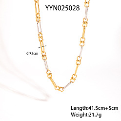 Золотой & Цвет Нержавеющей Стали 304 ожерелья из овальных звеньев из нержавеющей стали для женщин, золотые и нержавеющая сталь цвет, 16.34 дюйм (41.5 см)