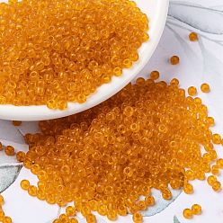 (RR137) Transparent Light Orange Миюки круглые бусины рокайль, японский бисер, (rr 137) прозрачный светло-оранжевый, 8/0, 3 мм, отверстие : 1 мм, Около 2111~2277 шт / 50 г