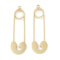 Настоящее золото 18K Ионное покрытие (ip) 304 подвески из нержавеющей стали, ручная полировка, очарование английской булавки, реальный 18 k позолоченный, 27.5x8.5x1.5 мм, отверстие : 1 мм