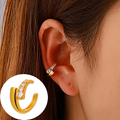 Ring Латунные горный хрусталь серьги манжеты, золотой свет, кольцо, 10x10 мм