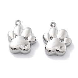 Нержавеющая Сталь Цвет Антикоррозийные 304 подвески из нержавеющей стали, амулет с принтом кошачьей лапы, цвет нержавеющей стали, 11x9x3 мм, отверстие : 1.2 мм