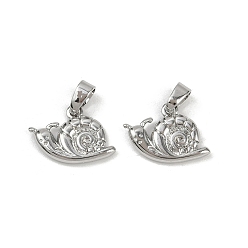 Платина Латунь прелести, без кадмия и без свинца, улитка, платина, 10.5x15.5x2.5 мм, отверстие : 2.8x2.5 мм