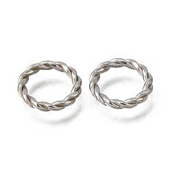 Couleur Acier Inoxydable 304 acier inoxydable reliant bagues, Anneau tordu, couleur inox, 10x1.3mm, diamètre intérieur: 7 mm