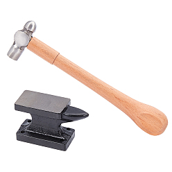 Цвет Древесины Молотки из углеродистой стали, с деревянной ручкой, деревесиные, 25x5.7 см, 2 шт / комплект