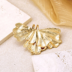 Light Gold Anillos abiertos con forma de hoja de ginkgo de hierro para mujer, la luz de oro, tamaño de EE. UU. 4 1/4 (15~20 mm)