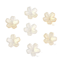 Льняное Полотно Акриловый шарик крышки, цветок, белье, 11x11.5x2 мм, отверстие : 1.5 мм