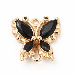 Реактивный Самолет Латунь со стеклянными соединителями k9, золотые ссылки бабочки, струя, 16x15.5x4 мм, отверстие : 1.5 мм