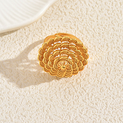 Круглые Геометрические полые латунные манжеты для женщин, золотые, круглые, 26x26 мм, внутренний диаметр: 16мм~18мм