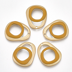 (932FM) Темно-синий аква-матовый с подкладкой Подвески из гладкой поверхности, овальные, матовый золотой цвет, темно-золотистые, 29x24x4.5 мм, отверстие : 2 мм