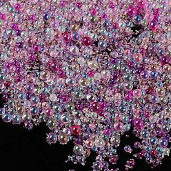 Бледно-Розовый AB-цветов покрытием DIY 3г ногтей искусство украшения мини стеклянные бусины, крошечные шарики ногтей икрой, розовый жемчуг, 0.6~3 мм