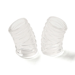 Transparent Transparentem Acryl europäischen Perlen, Großloch perlen, Rohr biegen, Transparent, 20x11 mm, Bohrung: 8 mm, ca. 561 Stk. / 500 g