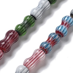 (52) Непрозрачная лаванда Handmade millefiori lampwork beads strands, арахис, разноцветные, 11~12x6~7 мм, отверстие : 0.8 мм, около 31 шт / нитка, 13.78~13.86 дюйм (35~35.2 см)