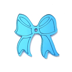 Темно-Голубой Подвески из акрила с лазерным зеркалом, бантом прелести, глубокое синее небо, 27.5x28x1.5 мм, отверстие : 1.8 мм