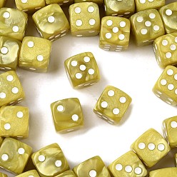 Светло-хаки Непрозрачные акриловые бусины, игральная кость, нет отверстий / незавершенного, светлый хаки, 15.5x15.5x15.5 мм