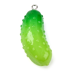 Other Plants Подвески из смолы, имитация еды, с железной платиной петлей, огурец, 40.5x16.5x15 мм, отверстие : 2 мм