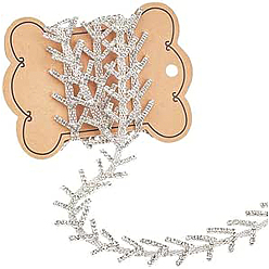 Crystal Silver Plated Brass Rhinestone Cup Chain, Strass Chains, Grade A, Crystal, 20mm, 1yard