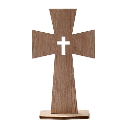 Фора Незаконченные деревянные кресты вырезанные украшения, заготовки из дерева для поделок своими руками проекты домашнего декора, оранжевые, готовое изделие: 24.5x63x110мм