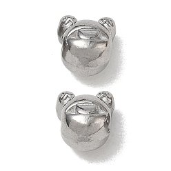Stainless Steel Color 304 Stainless Steel Beads, Frog, Stainless Steel Color, 7.5x7.5x6.5mm, Hole: 2mm