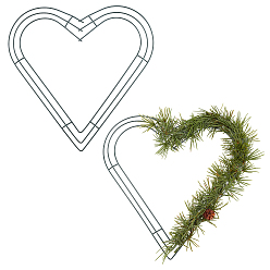Black Iron Wreath Frame, for Party Christmas Decoration Supplies, Heart, Black, 30x30.5x0.4cm, 2pcs/set