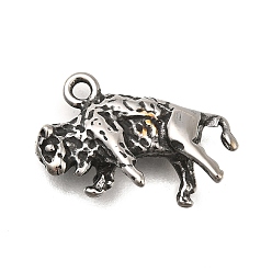 Leopard Ретро 304 из нержавеющей стали подвески, прелести животных, античное серебро, леопард, 15x19x5 мм, отверстие : 1.6 мм