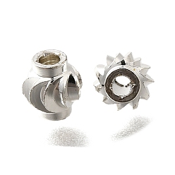 Серебро Латунные бусины, долговечный, фонарь, серебряные, 5x4.8x4.8 мм, отверстие : 1.6 мм
