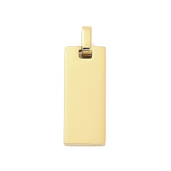 Золотой 304 подвески из нержавеющей стали для штамповки заготовок, ионное покрытие (ip), прямоугольник амулеты, золотые, 25x10x2 мм, отверстие : 5.5x3 мм