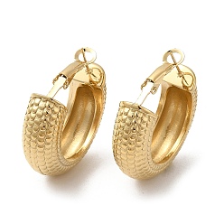 Настоящее золото 14K Ионное покрытие (ip) 304 толстые серьги-кольца из нержавеющей стали, реальный 14 k позолоченный, 32x30x9.5 мм