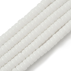 Белый Непрозрачное стекло бисер нитей, диск, белые, 6x3 мм, отверстие : 1.2 мм, около 115 шт / нитка, 14.96'' (38 см)