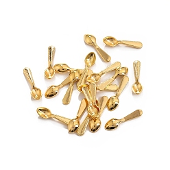 Золотой 100шт. сплав серебра миниатюрные украшения, аксессуары для домашнего кукольного домика с микро-ландшафтом, притворяясь опорными украшениями, ложка, золотые, 19x5 мм