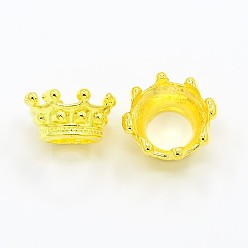 Golden Alloy Crown Bead Caps & Cones, Golden, 12x7mm, Hole: 7mm